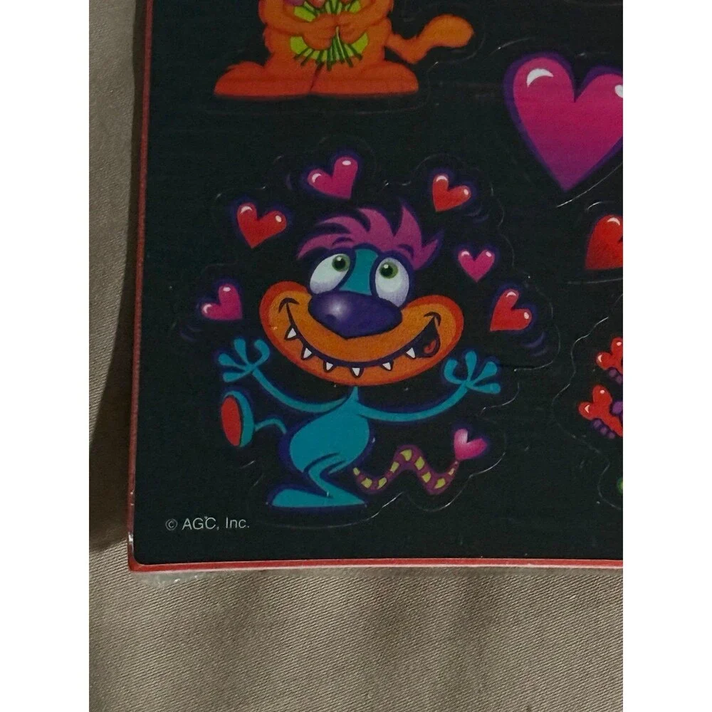 Vintage 90s AGC American Greetings Valentine Monster Heart Sticker Sheet Sealed